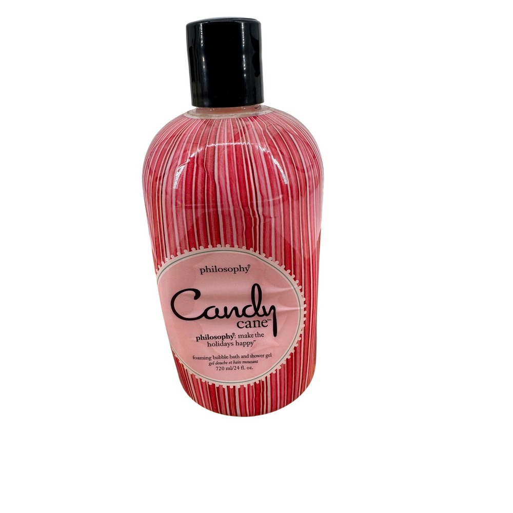 Philosophy Candy Cane Shower Gel Bubble Bath 24 oz Red Holiday Peppermint Scent